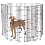 MidWest Midwest Contour Exercise Pet with Door Black 48 in.