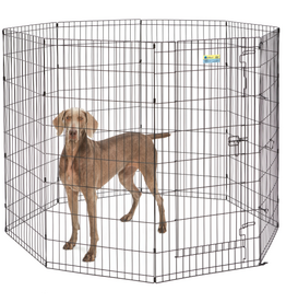 MidWest Midwest Contour Exercise Pet with Door Black 48 in.