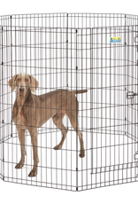 MidWest Midwest Contour Exercise Pet with Door Black 48 in.
