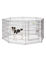 MidWest Midwest Contour Wire Exercise Pen with Door for Dogs and Pets 24 X 30 BLACK