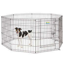MidWest Midwest Contour Wire Exercise Pen with Door for Dogs and Pets 24 X 30 BLACK
