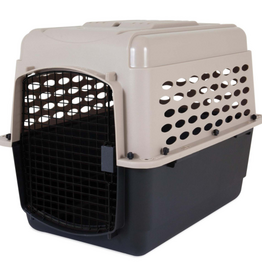 Petmate Petmate Vari Plastic Travel Dog Kennel 32 inch, Medium Dog Crate for Pets 30-50 lbs  Taupe/Black