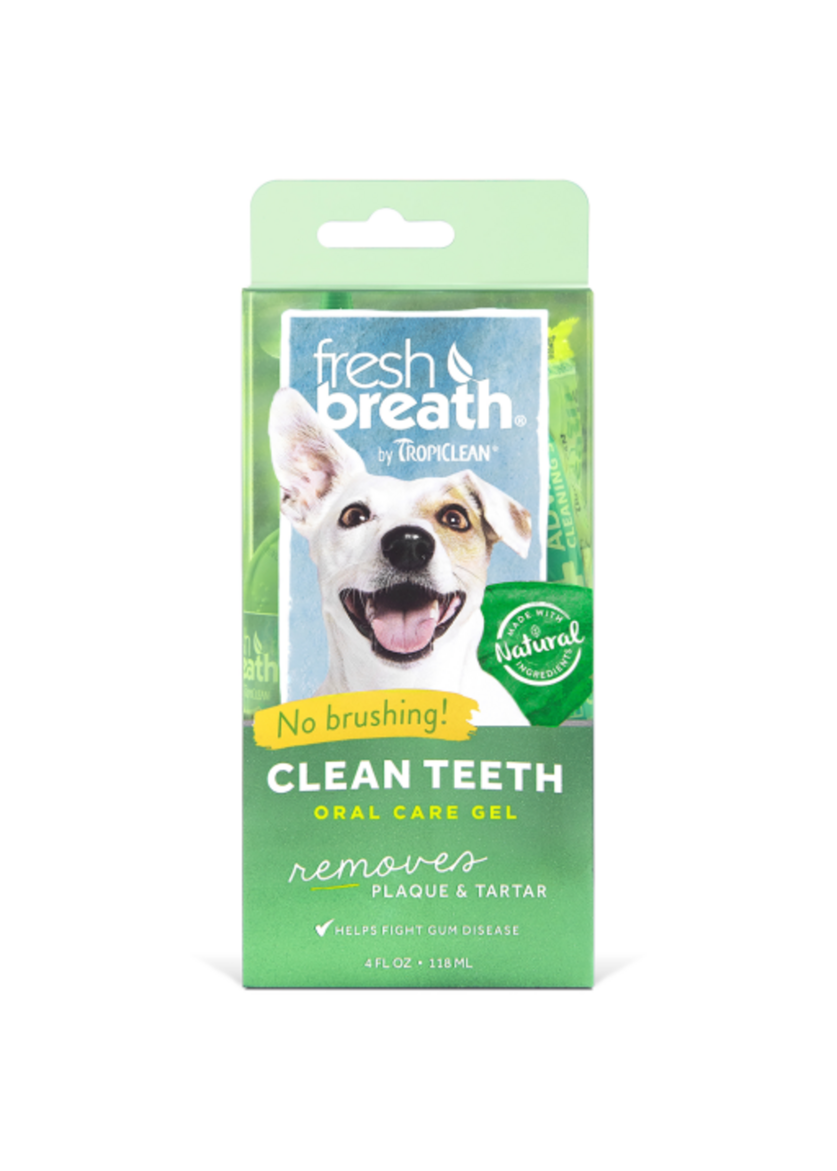 TropiClean Fresh Breath No Brushing Clean Teeth Dental & Oral Care Gel for Dogs, 4oz - A