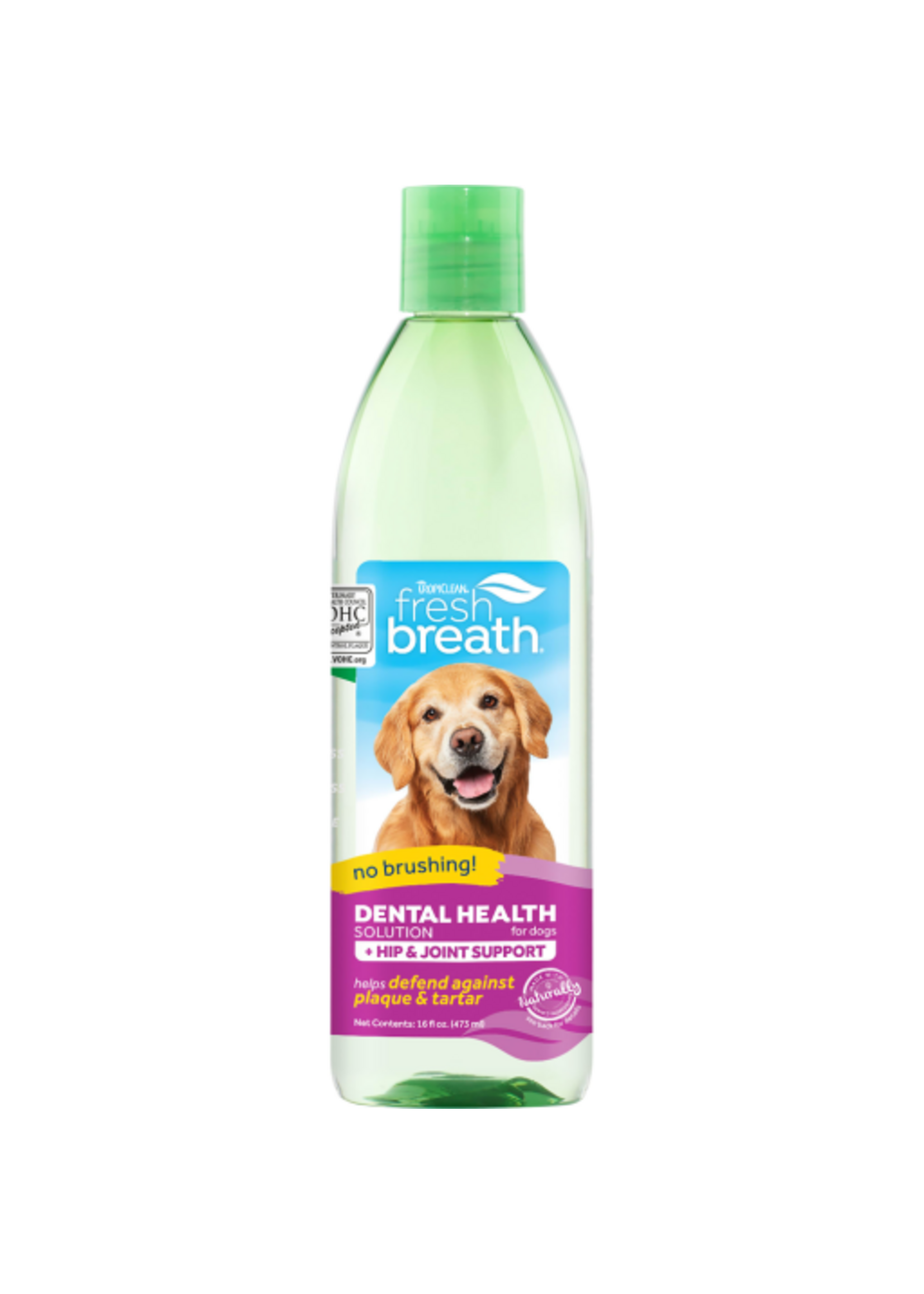 TropiClean Fresh Breath Oral Care Water Additive Plus Hip & Joint for Dogs - 16 oz