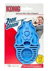 KONG KONG ZoomGroom Brush for Dogs & Puppies - Medium/Large - Blue