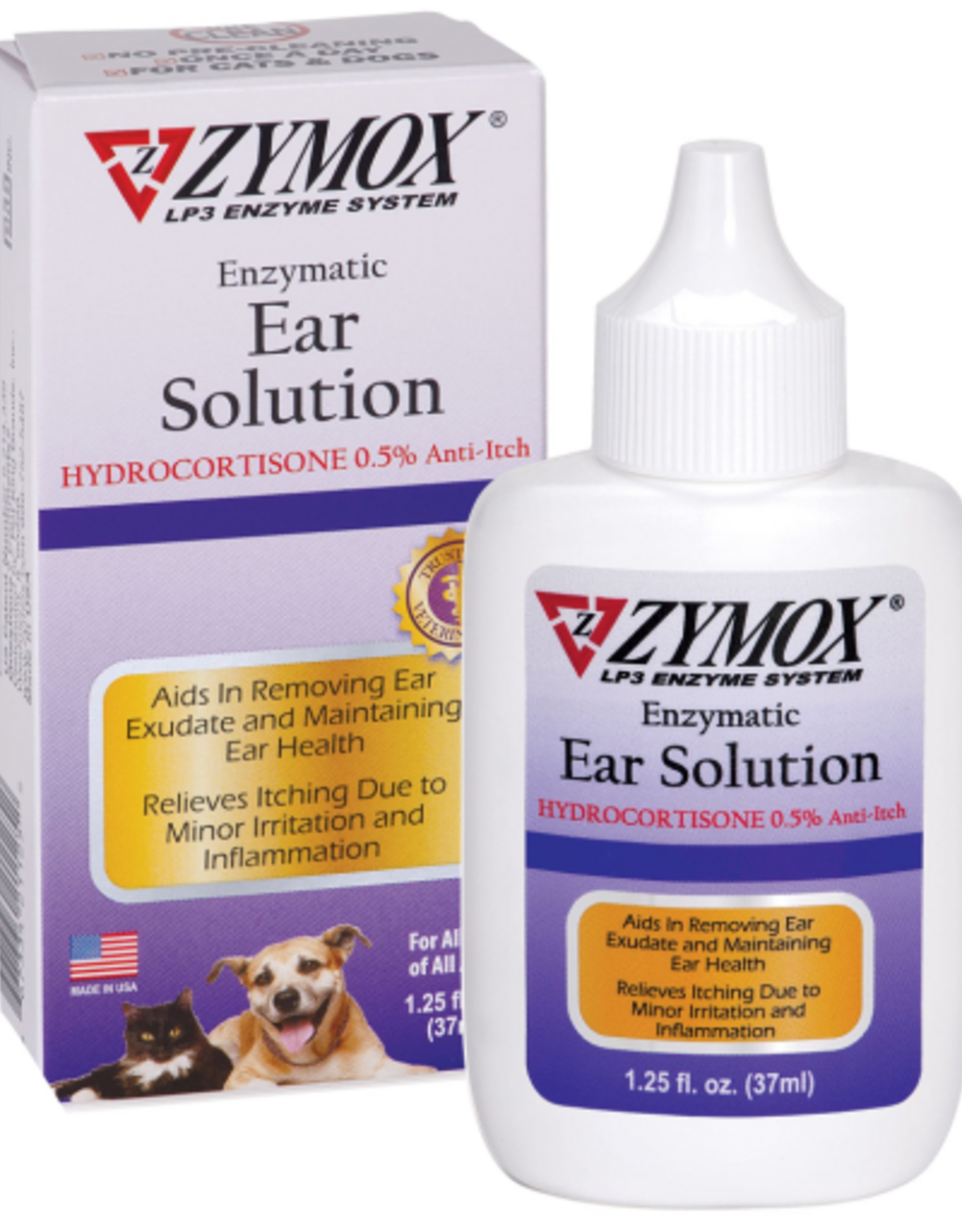 Zymox Zymox Ear Solution With 0.5-Percent Hydrocortisone  1.25 Ounce