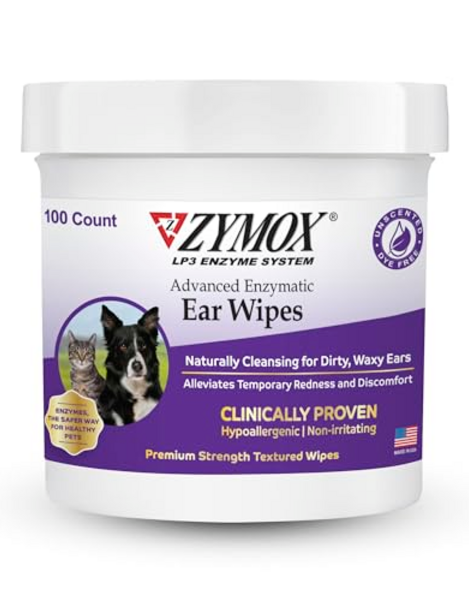 Zymox Zymox Advanced Enzymatic Ear Wipes for Cats & Dogs 100 Count