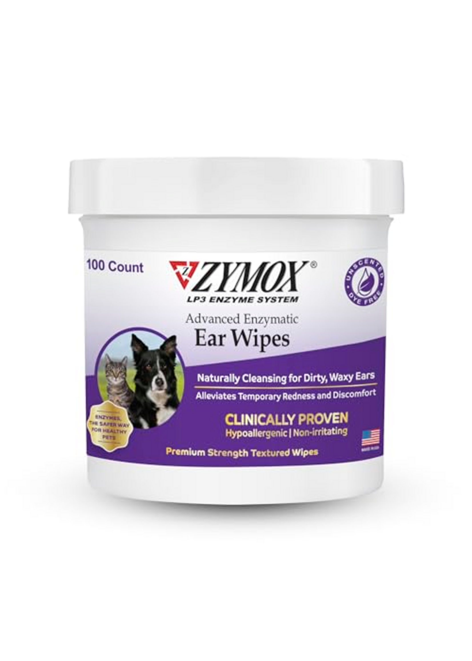 Zymox Zymox Advanced Enzymatic Ear Wipes for Cats & Dogs - 100 Count