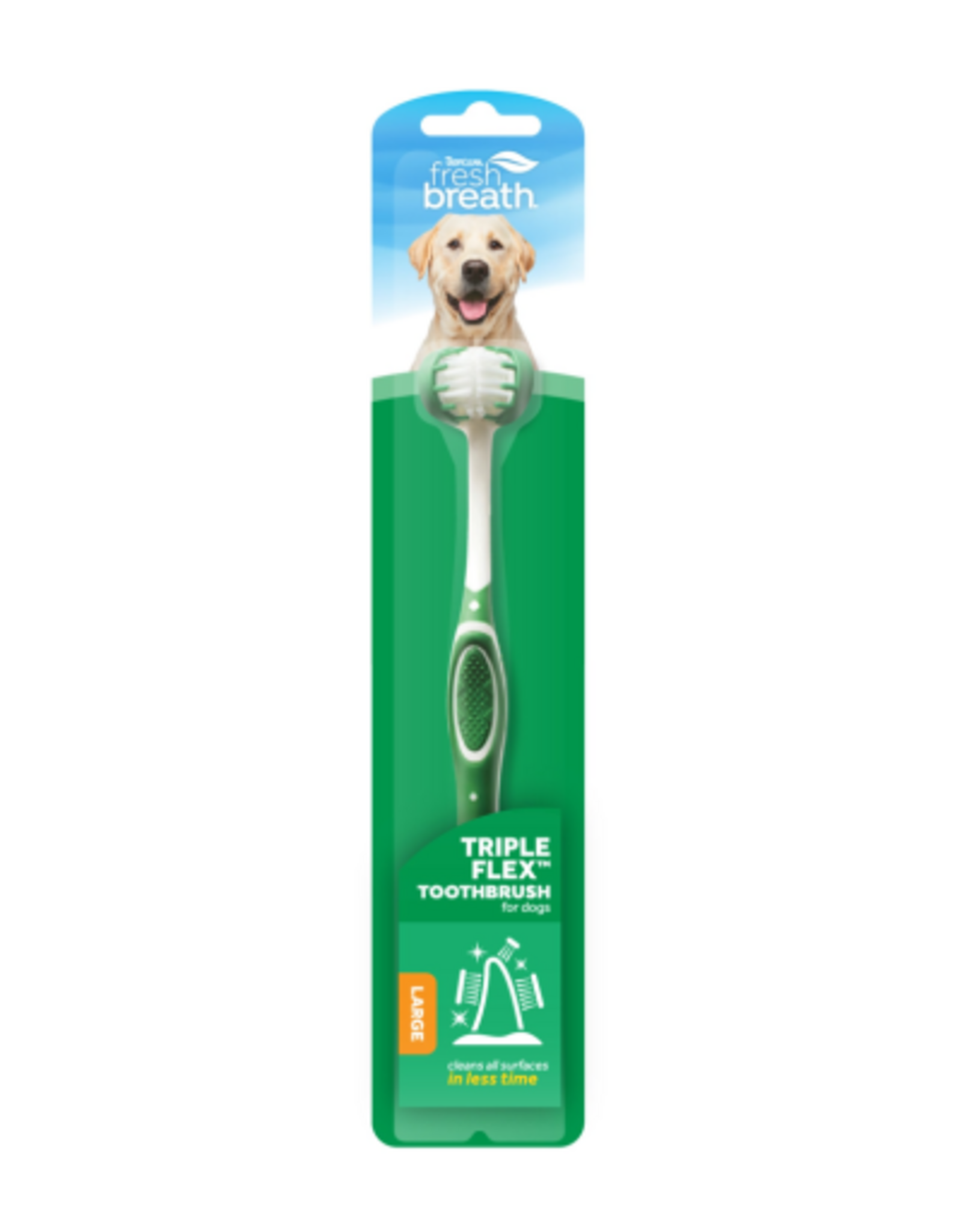 TropiClean Fresh Breath Triple Flex Toothbrush for Large Dogs