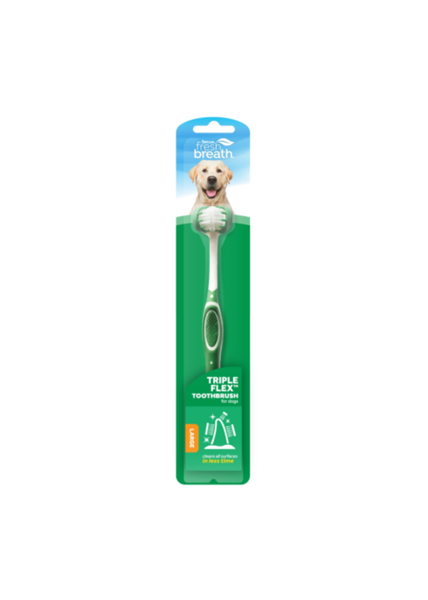 TropiClean Fresh Breath Triple Flex Toothbrush for Large Dogs