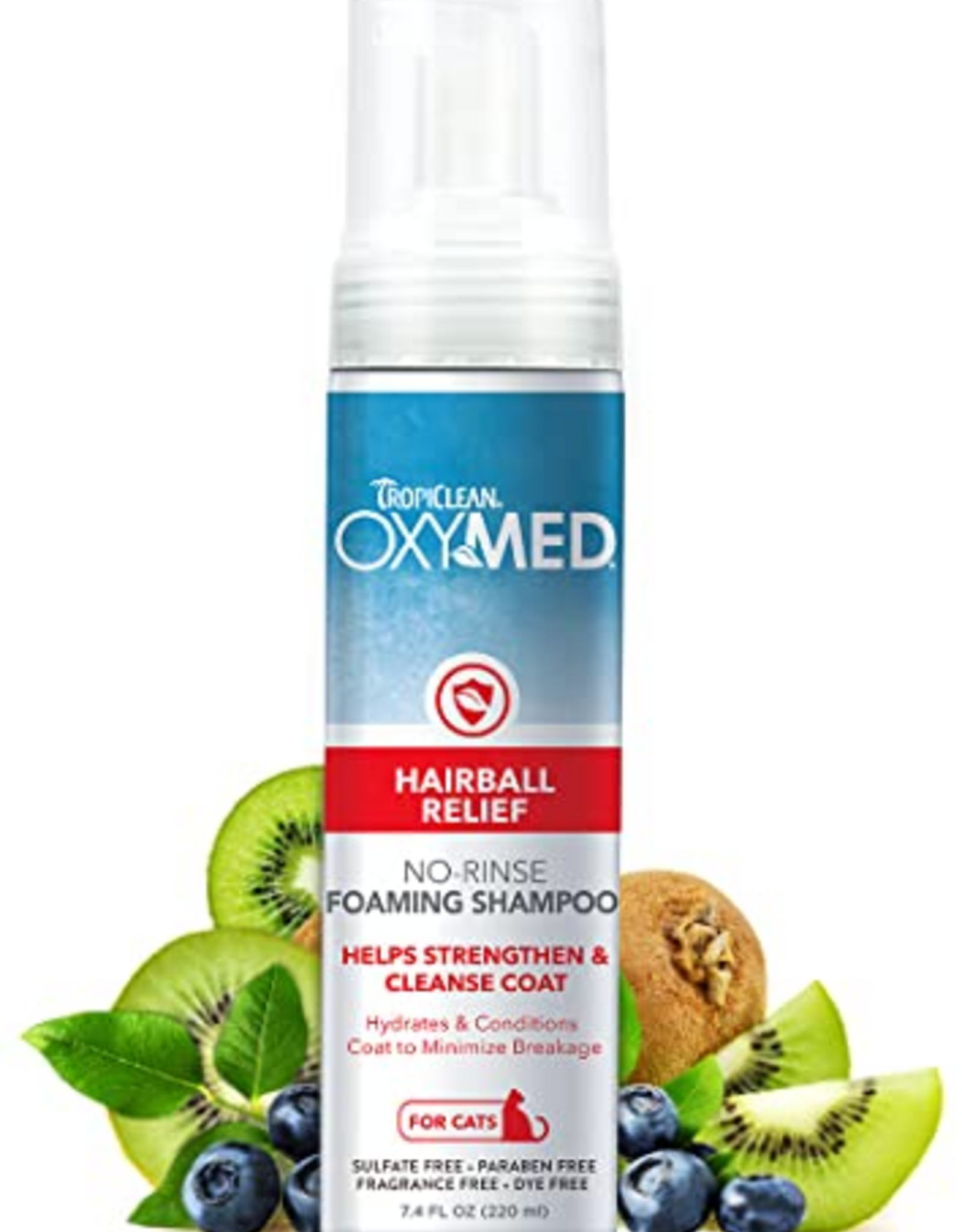 Tropiclean Oxymed Foaming Shampoo Hairball Relief for Cats 7.4 oz