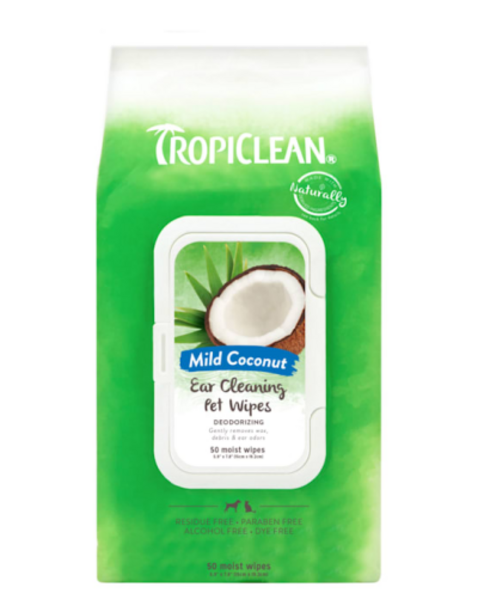 TropiClean Ear Cleaning Wipes for Pets - 50 Count