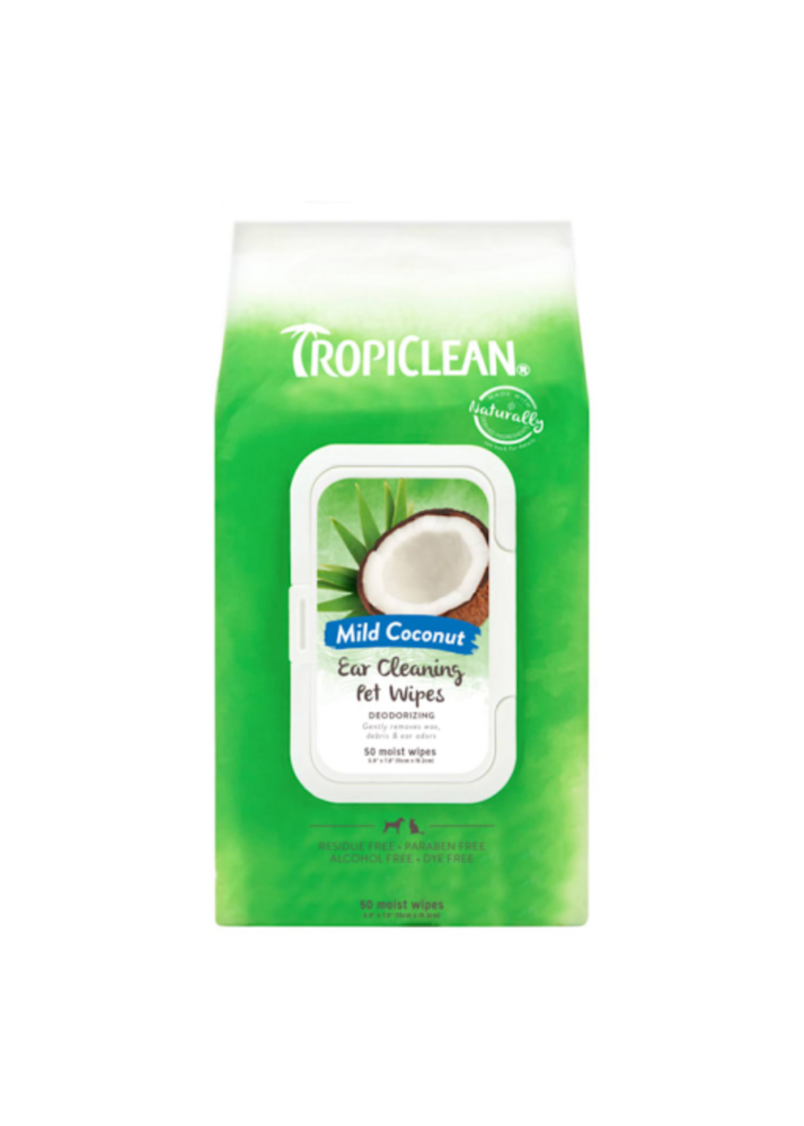 TropiClean Ear Cleaning Wipes for Pets - 50 Count