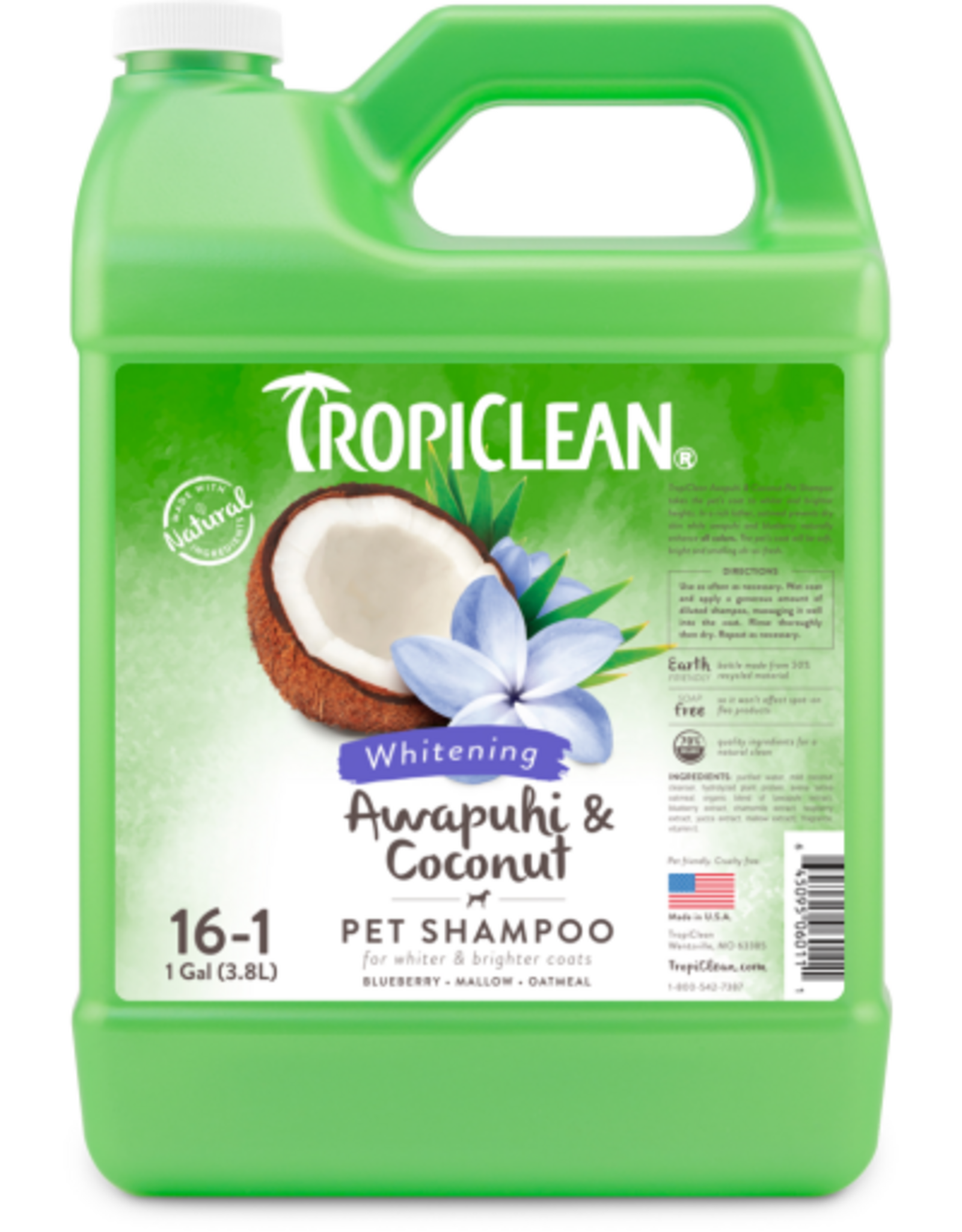 TropiClean DOG CAT AWAPUHI WHITE SHAMPOO 1 GALLON