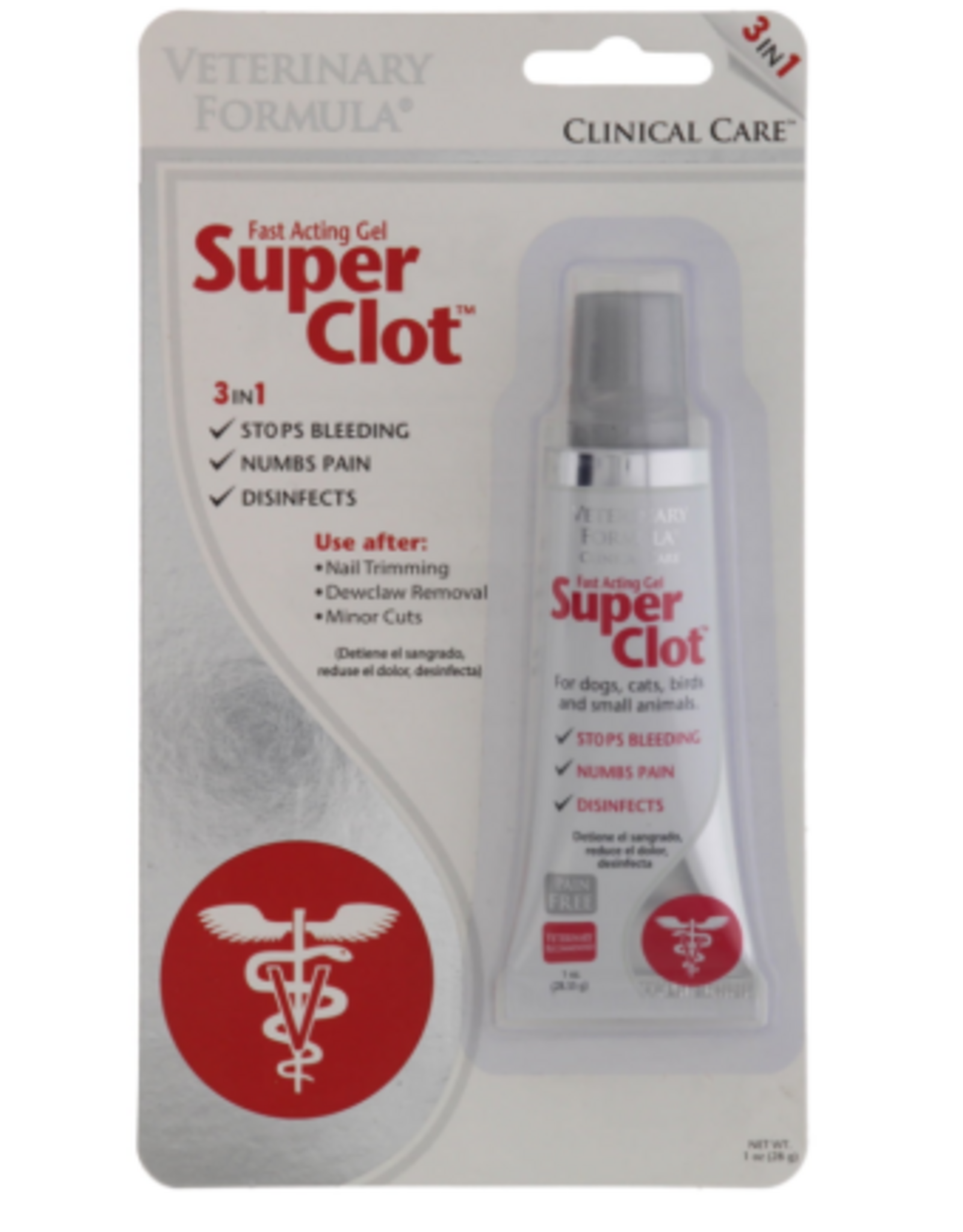 Veterinary Formula Veterinary Formula Clinical Care Super Clot Styptic Gel  1oz Tube For Dogs and Cats