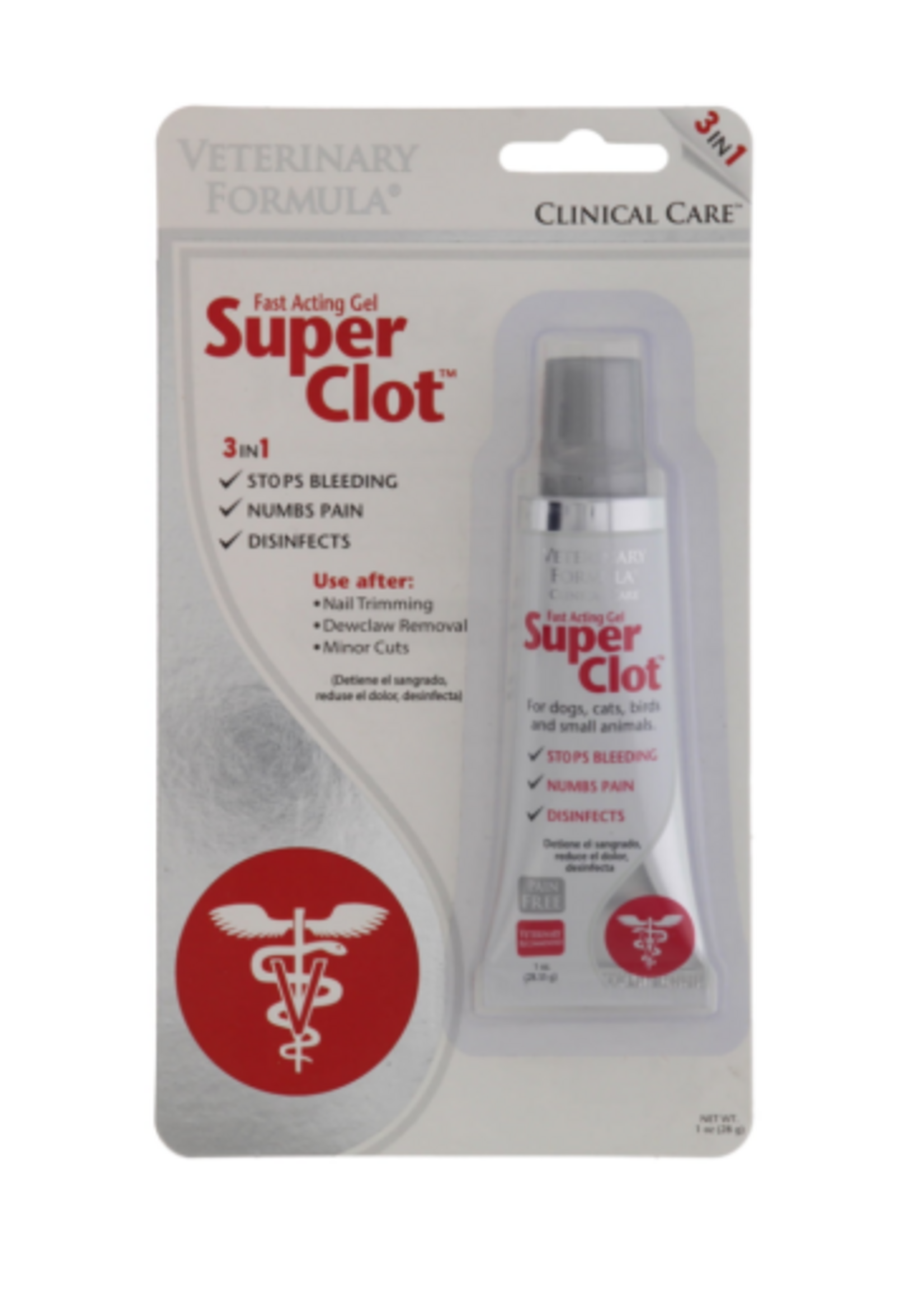 Veterinary Formula Veterinary Formula Clinical Care Super Clot Styptic Gel  1oz Tube For Dogs and Cats
