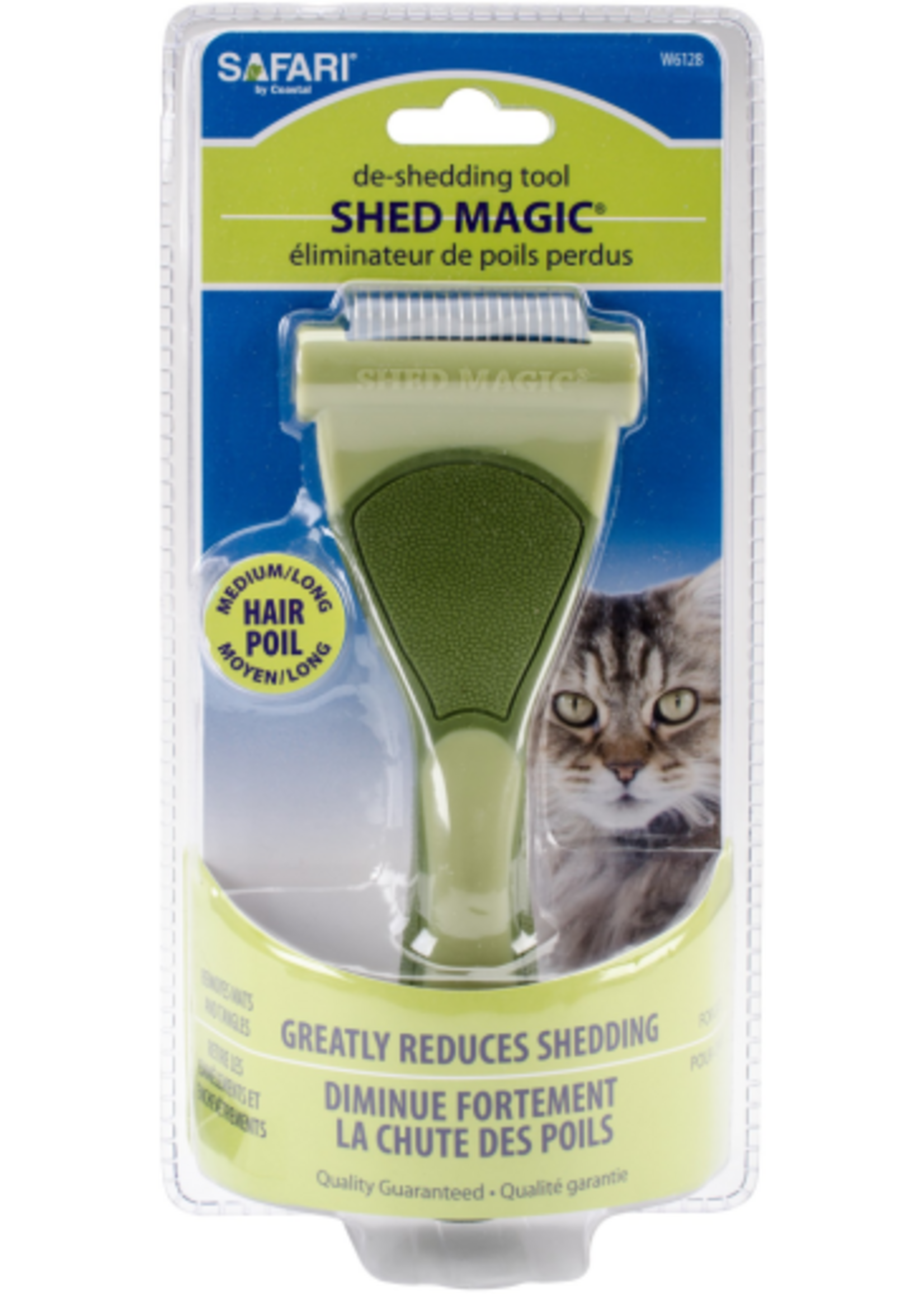 Coastal Pet Products Coastal Pet - Safari - Shed Magic Deshedding Tool for Cats - Medium  Long Hair