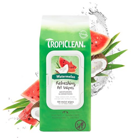 TropiClean Watermelon Dog Wipes for Paws & Butt - 100 Count
