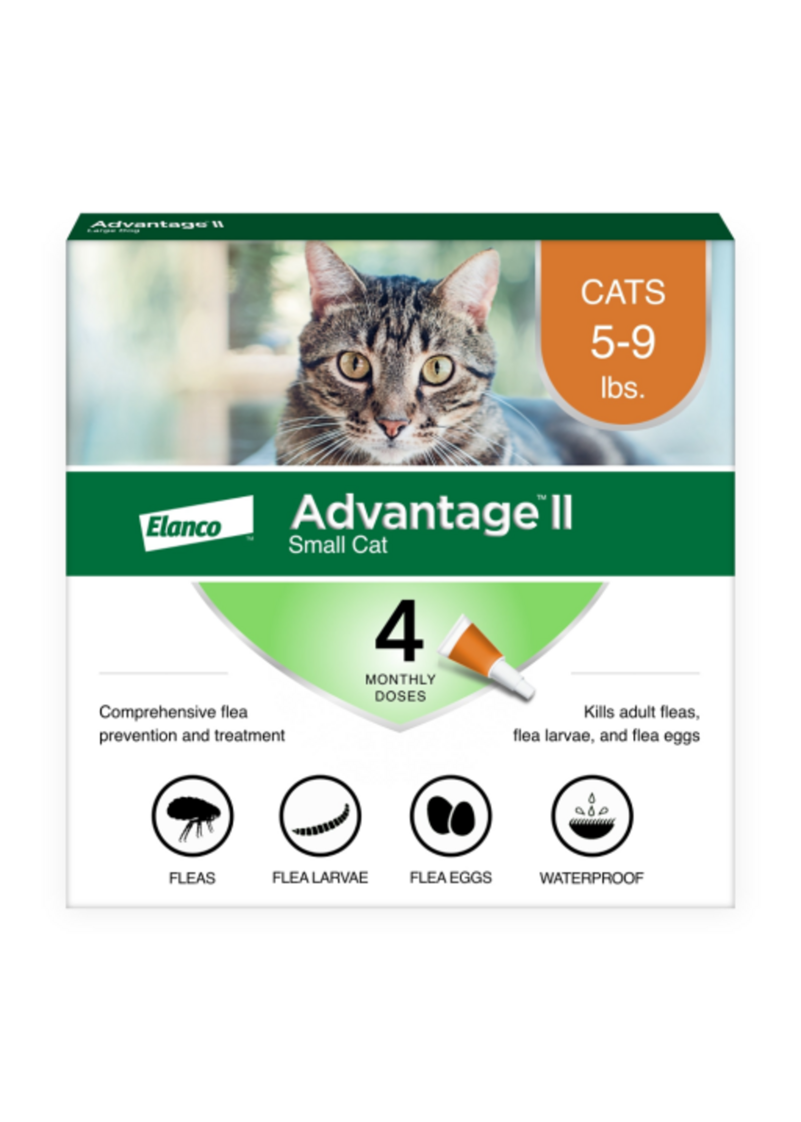 Advantage II Advantage II Vet-Recommended Flea Prevention for Small Cats 5-9 lbs  4-Monthly Treatments