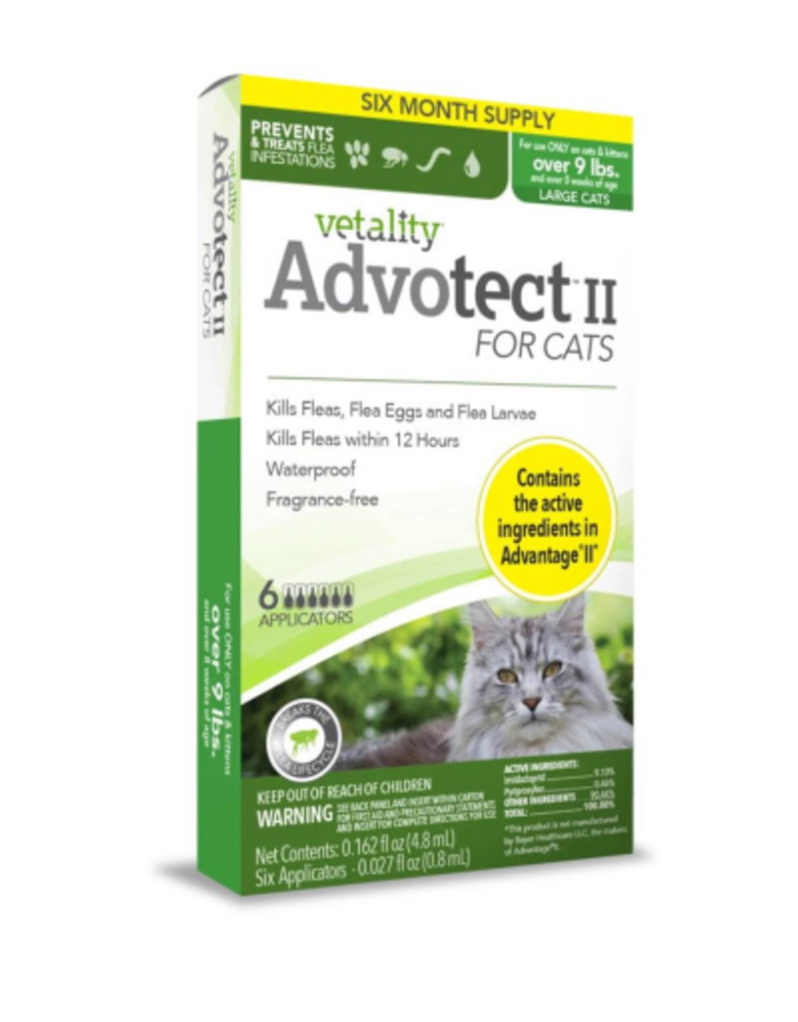 Vetality Vetality Advotect II Cat Flea Treatment >9 lbs
