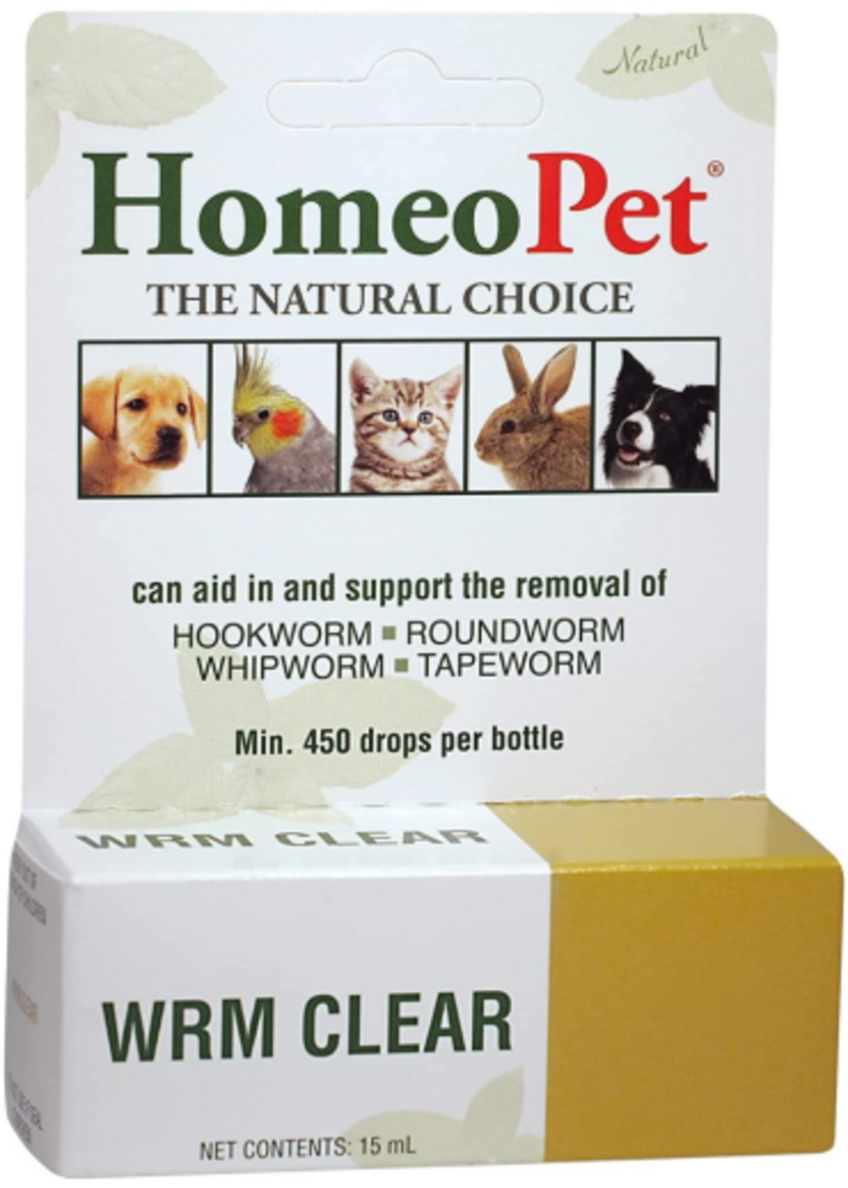 Homeopet HomeoPet Worm Clear 15 ml Homeopathic for Dogs Cats and Birds