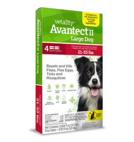 Vetality Vetality Avantect II Flea and Tick Prevention for Large Dogs  21-55 lbs 4 Doses