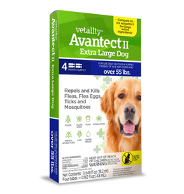 Vetality Vetality Avantect II Flea and Tick Prevention for Extra Large Dogs  > 55 lbs 4 Doses