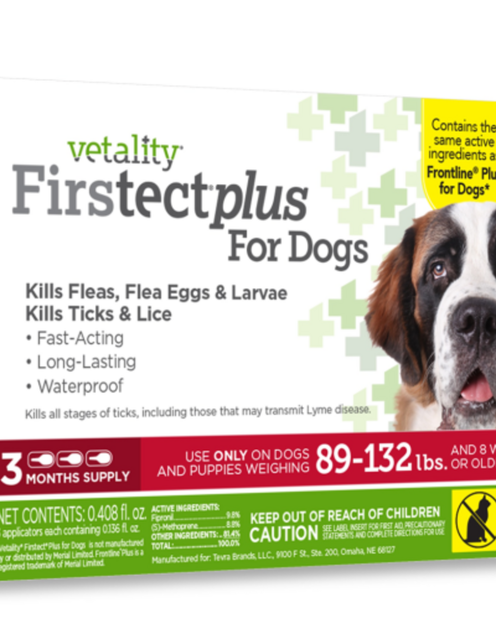 Vetality Vetality Firstect Plus For Dogs 89-132 lbs. 3 Doses