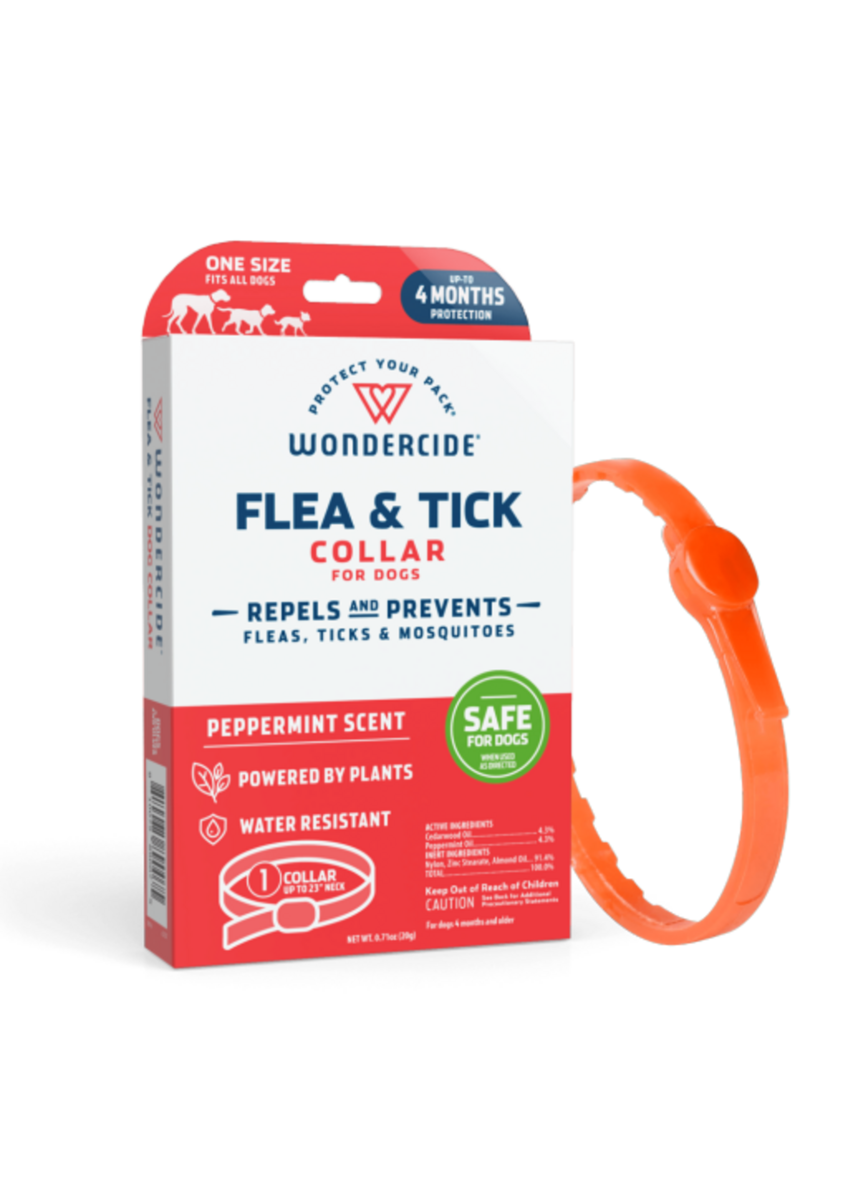 Wondercide Wondercide Flea & Tick Collar for Dogs with Natural Essential Oils, 6.1 IN, Orange
