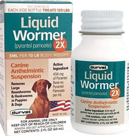 Durvet Durvet Liquid Wormer 2x for Puppies and Adult Dogs 2 oz.
