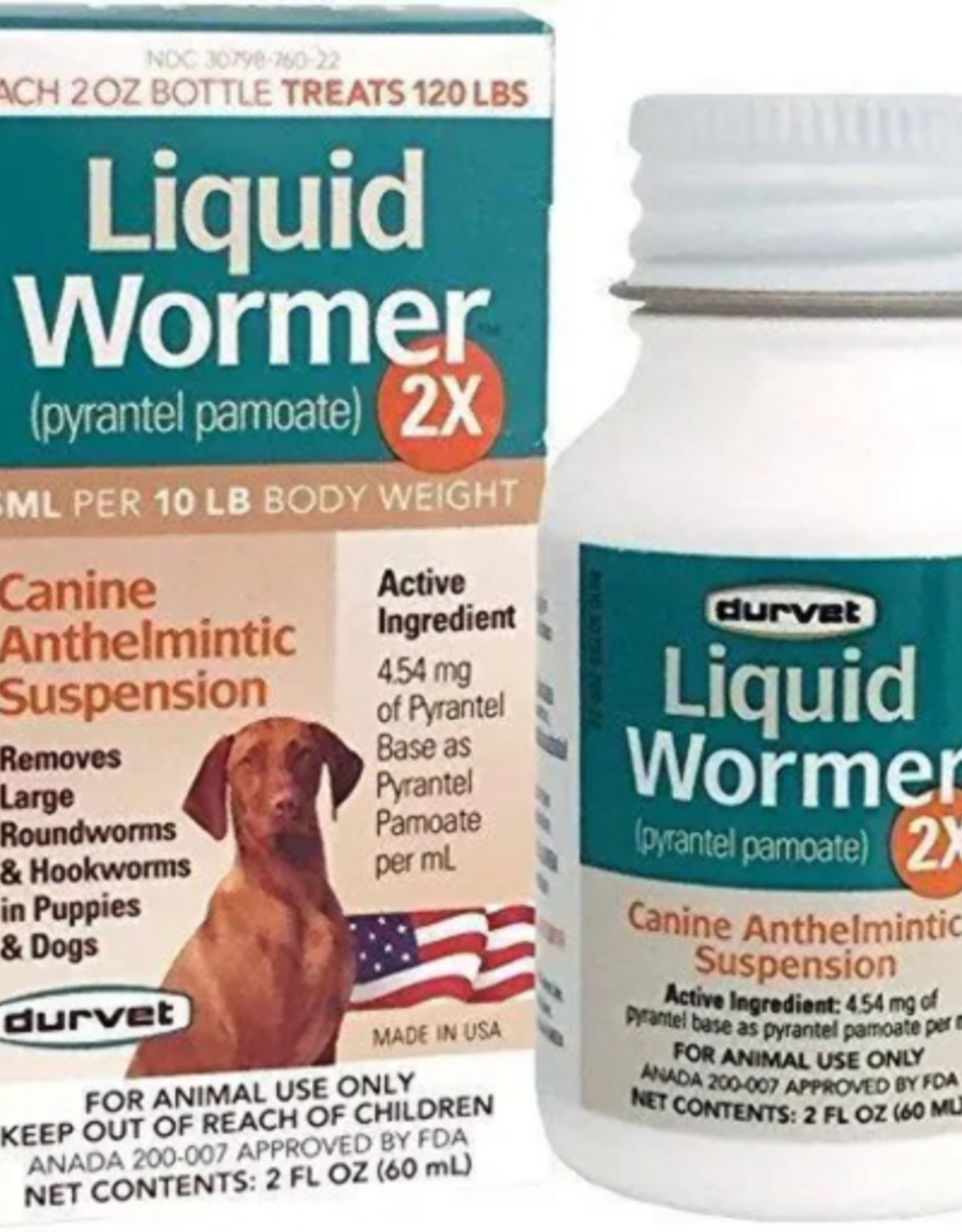 Durvet Durvet Liquid Wormer 2x for Puppies and Adult Dogs 2 oz.