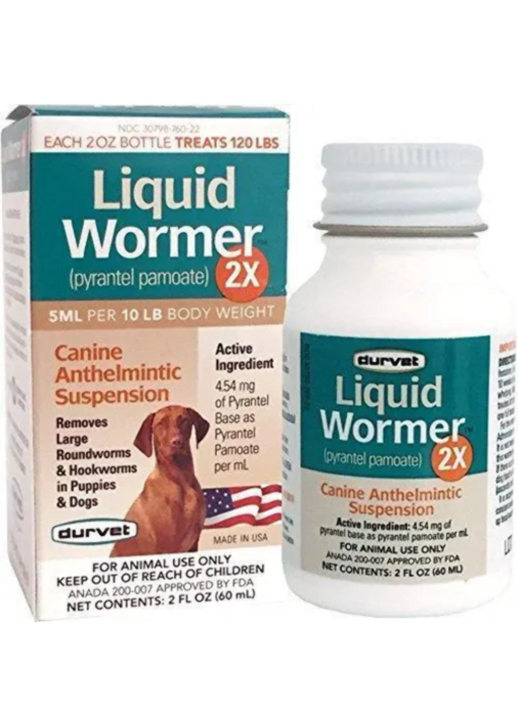 Durvet Durvet Liquid Wormer 2x for Puppies and Adult Dogs 2 oz.