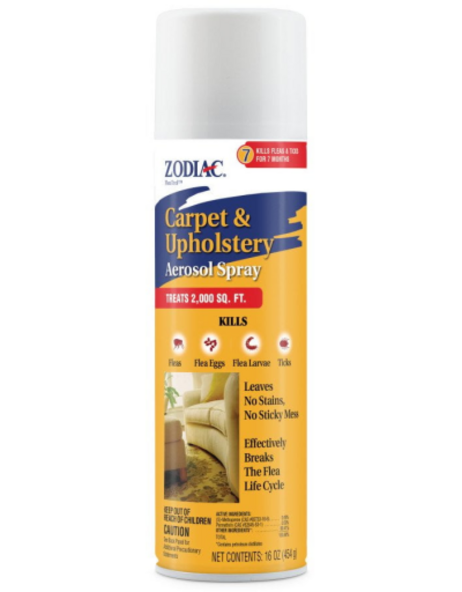 Farnam Zodiac Flea and Tick Carpet and Upholstery Aerosol Spray 16 oz