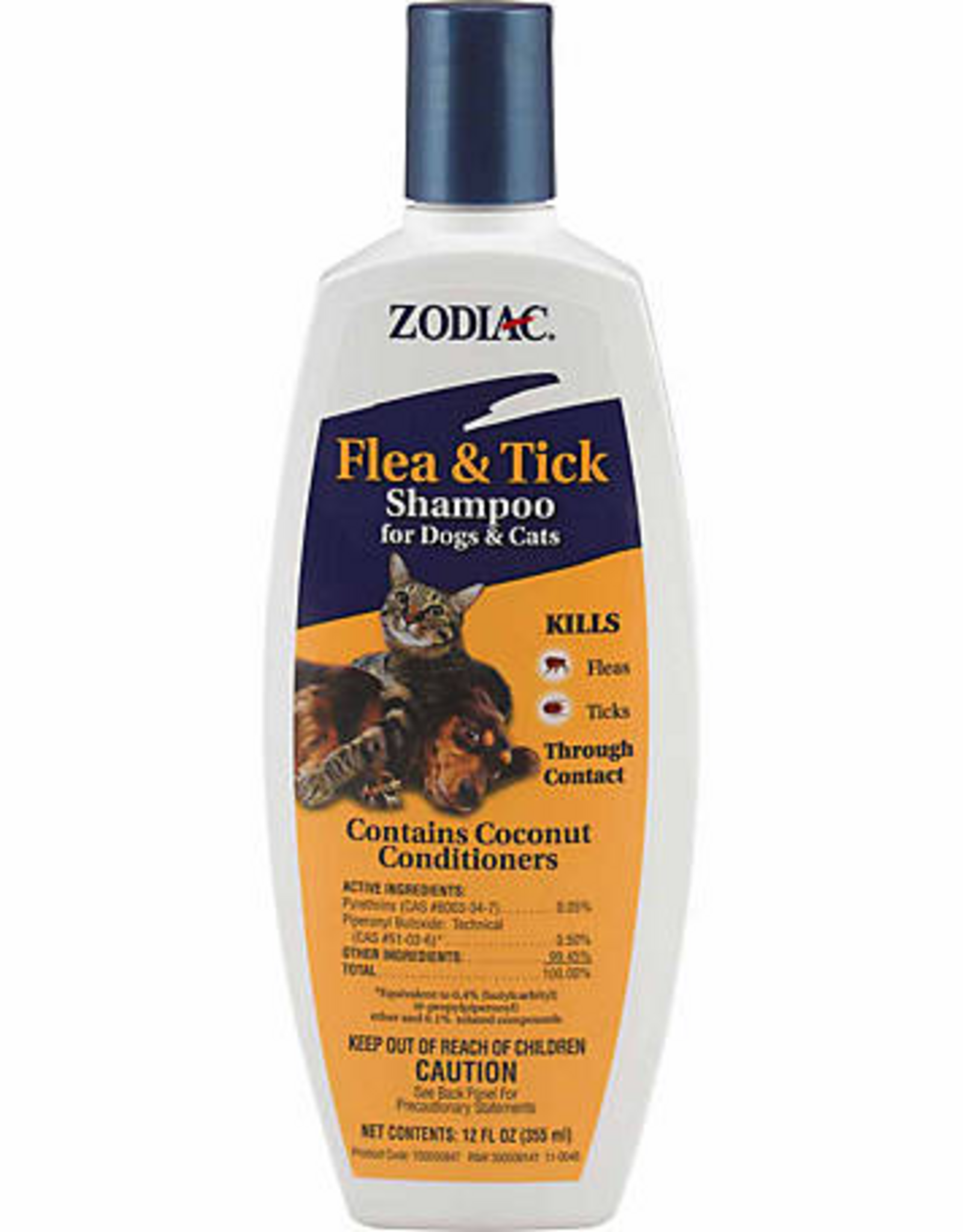 Farnam Zodiac Flea and Tick Shampoo for Dogs and Cats  12 oz