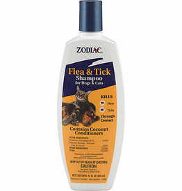 Farnam Zodiac Flea and Tick Shampoo for Dogs and Cats  12 oz