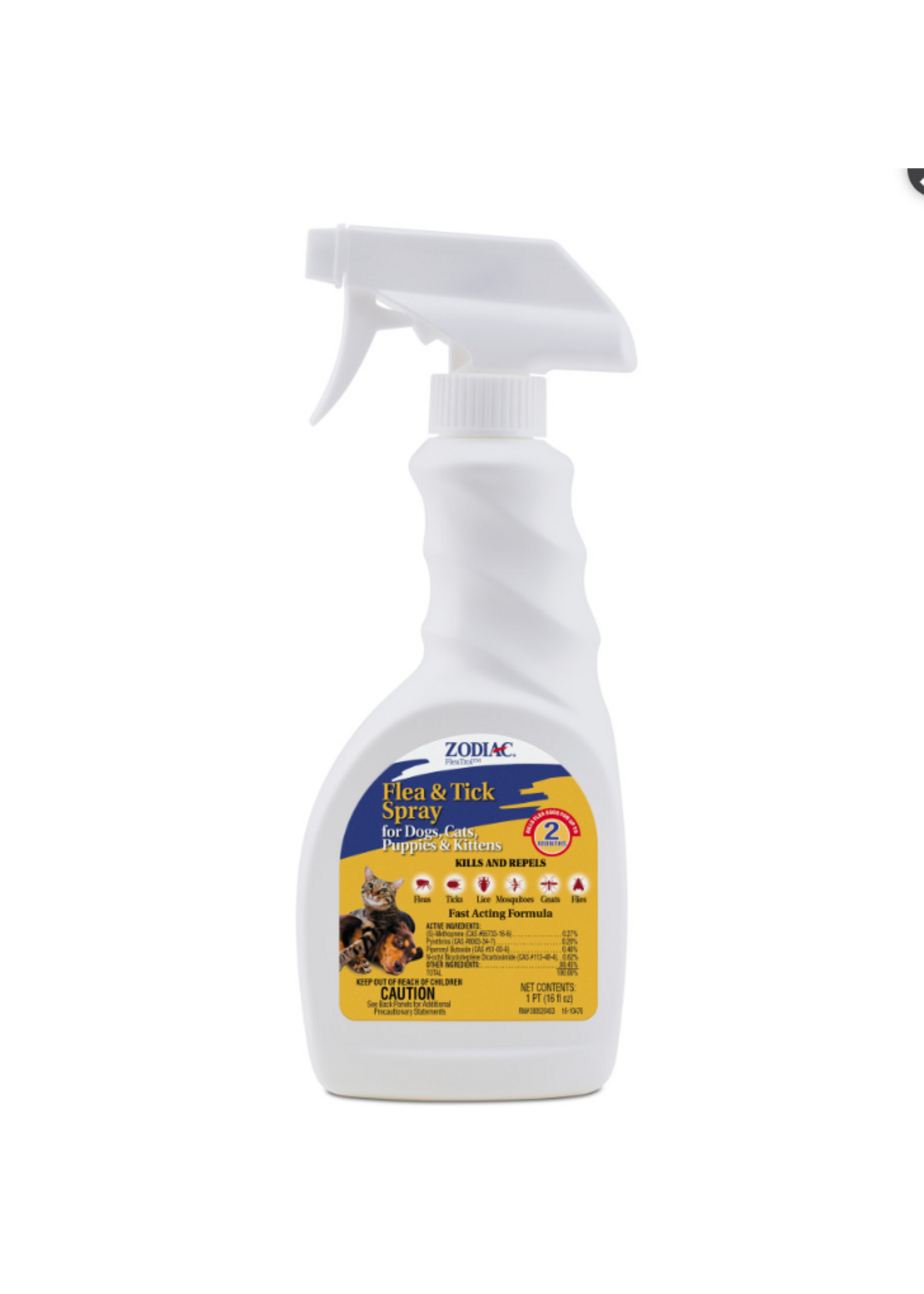 Farnam Zodiac Flea & Tick Spray for Dogs  Puppies  Cats & Kittens - 16 oz