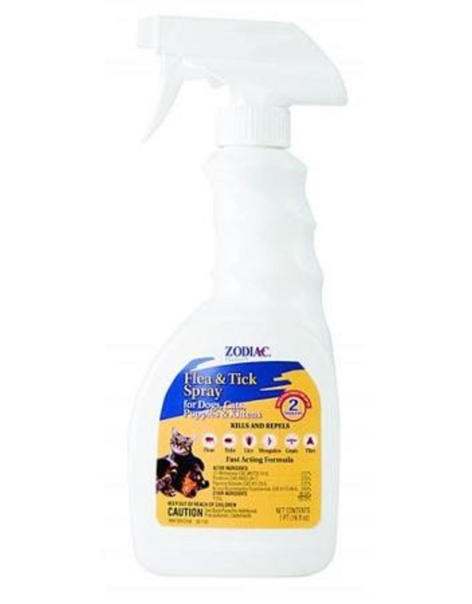 Farnam Zodiac Flea & Tick Spray for Dogs  Puppies  Cats & Kittens - 16 oz