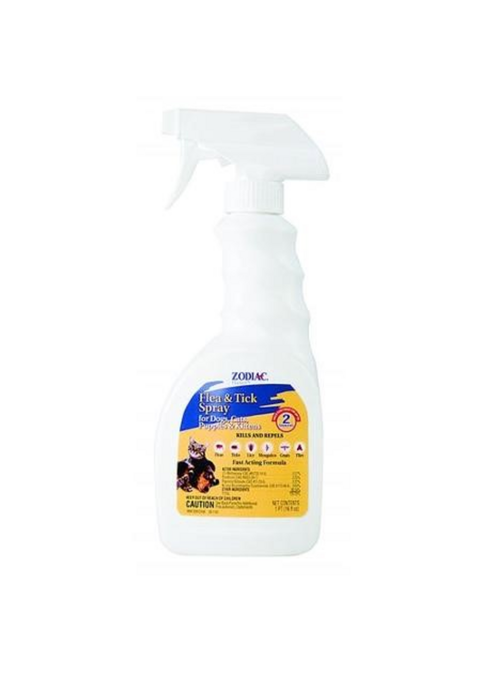Farnam Zodiac Flea & Tick Spray for Dogs  Puppies  Cats & Kittens - 16 oz