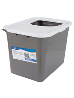Petmate Petmate Top Entry Cat Litter Pan 15 Open Plastic Cat Litter Box Silver