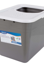 Petmate Petmate Top Entry Cat Litter Pan 15 Open Plastic Cat Litter Box Silver