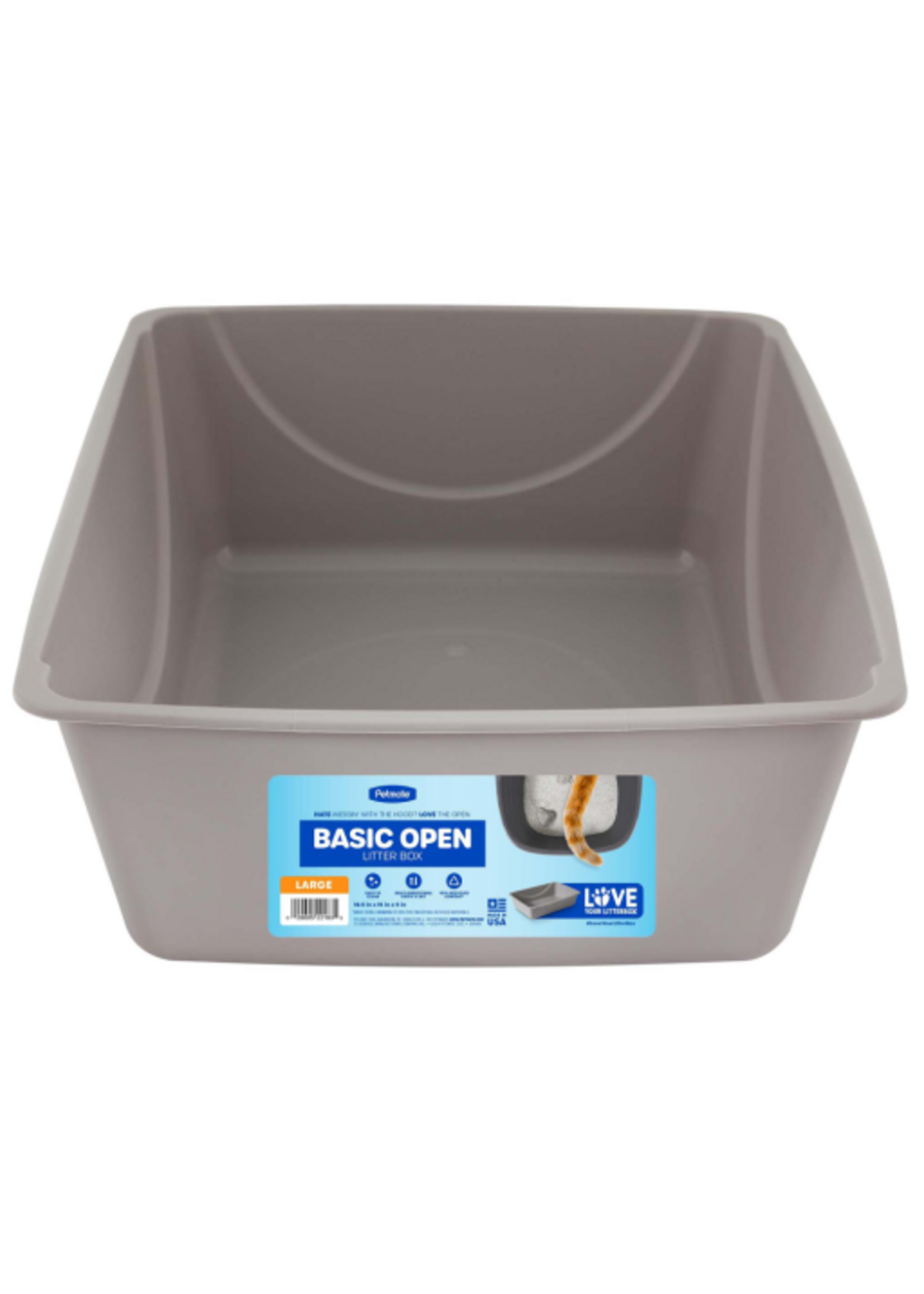 Petmate Petmate Basic Litter Pan Plastic- Large, Gray