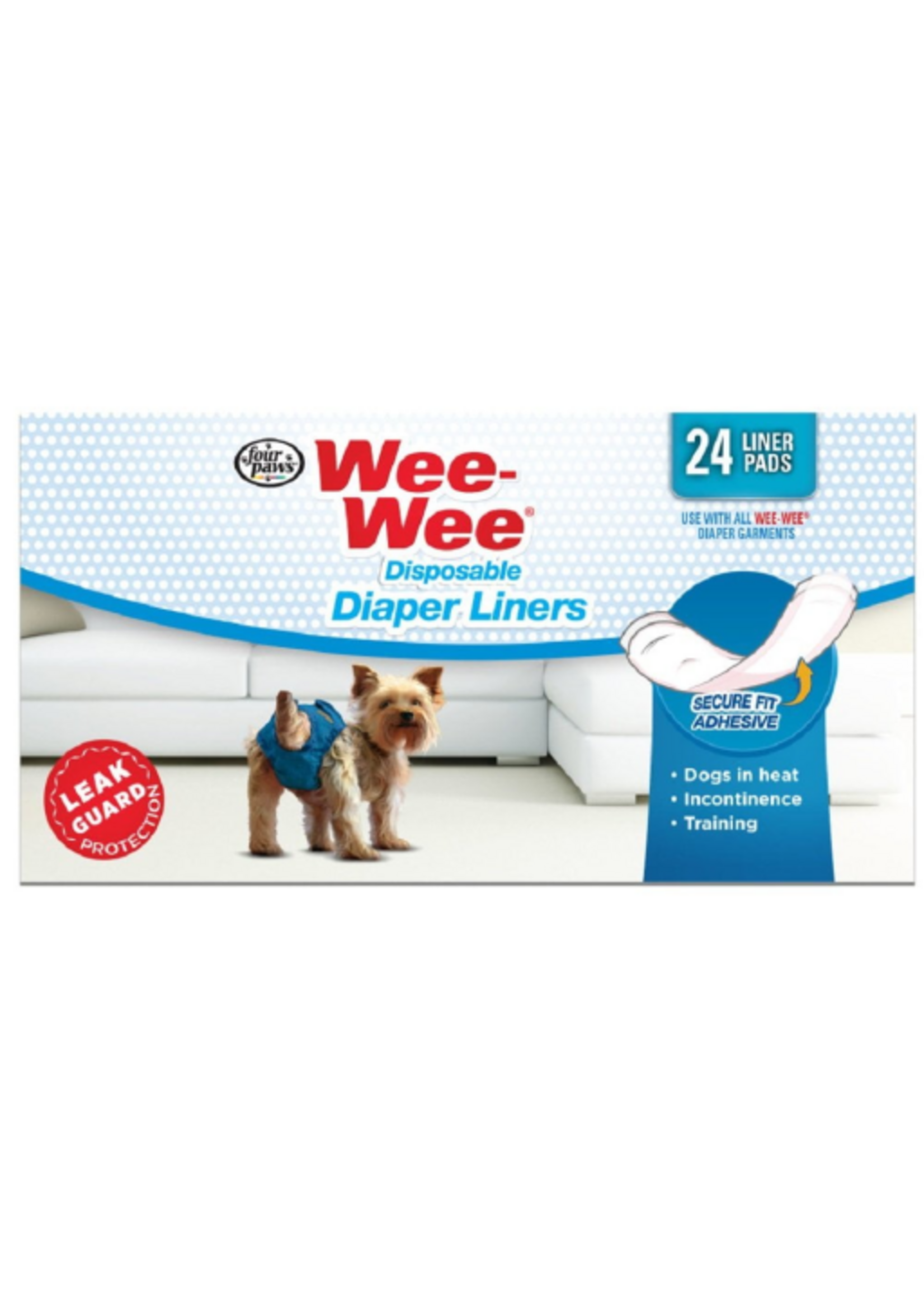 Four Paws Wee-Wee Dog Diaper Garment Pads 24 Pack