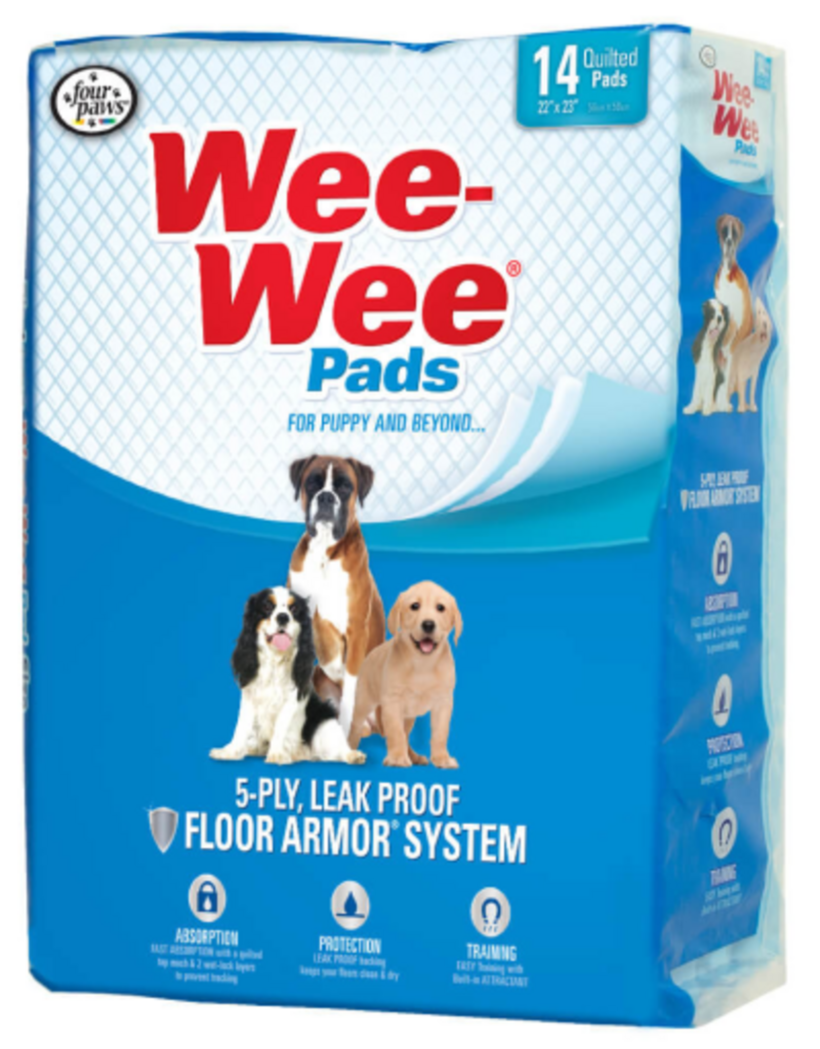 Four Paws Wee-Wee Pads 14 pack White 22  x 23  x 0.1