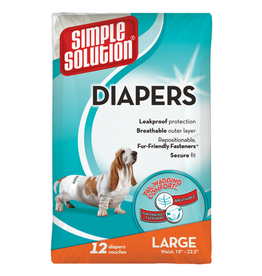 Simple Solution Simple Solution Disposable Dog Diapers for Female Dogs  Large- 12 Count
