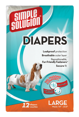 Simple Solution Simple Solution Disposable Dog Diapers for Female Dogs  Large- 12 Count