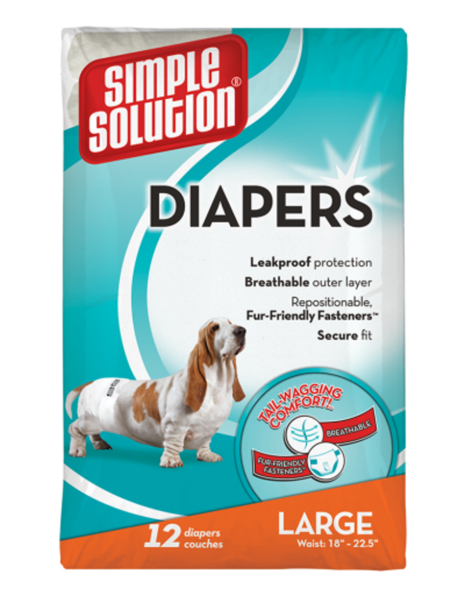 Simple Solution Simple Solution Disposable Dog Diapers for Female Dogs  Large- 12 Count