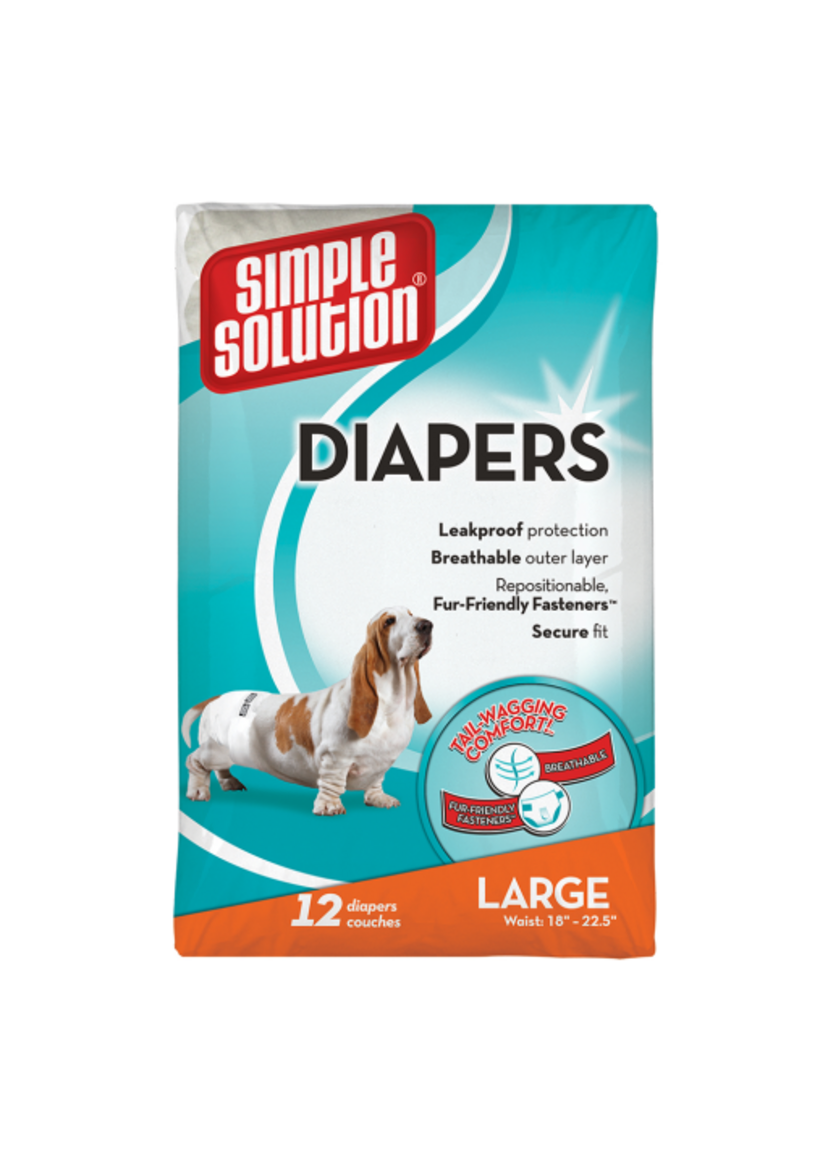 Simple Solution Simple Solution Disposable Dog Diapers for Female Dogs  Large- 12 Count