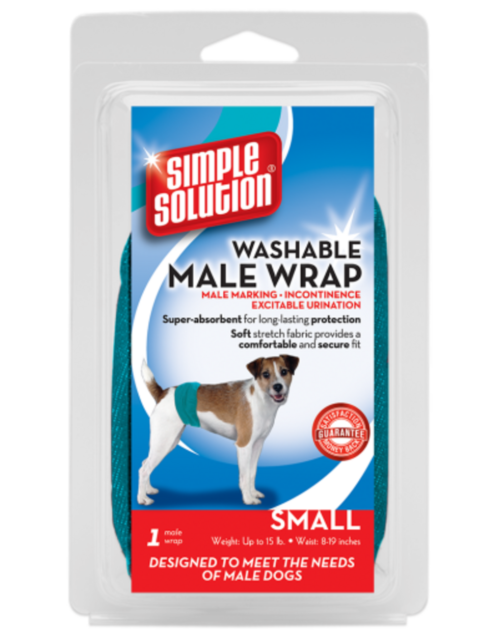 Simple Solution Simple Solution Washable Male Dog Diaper Absorbent Male Wrap Small 1 Pack