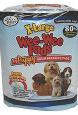 Four Paws Wee-Wee Superior Potty Training Dog & Puppy Pads  Pet Pee Pads  XL  6ct