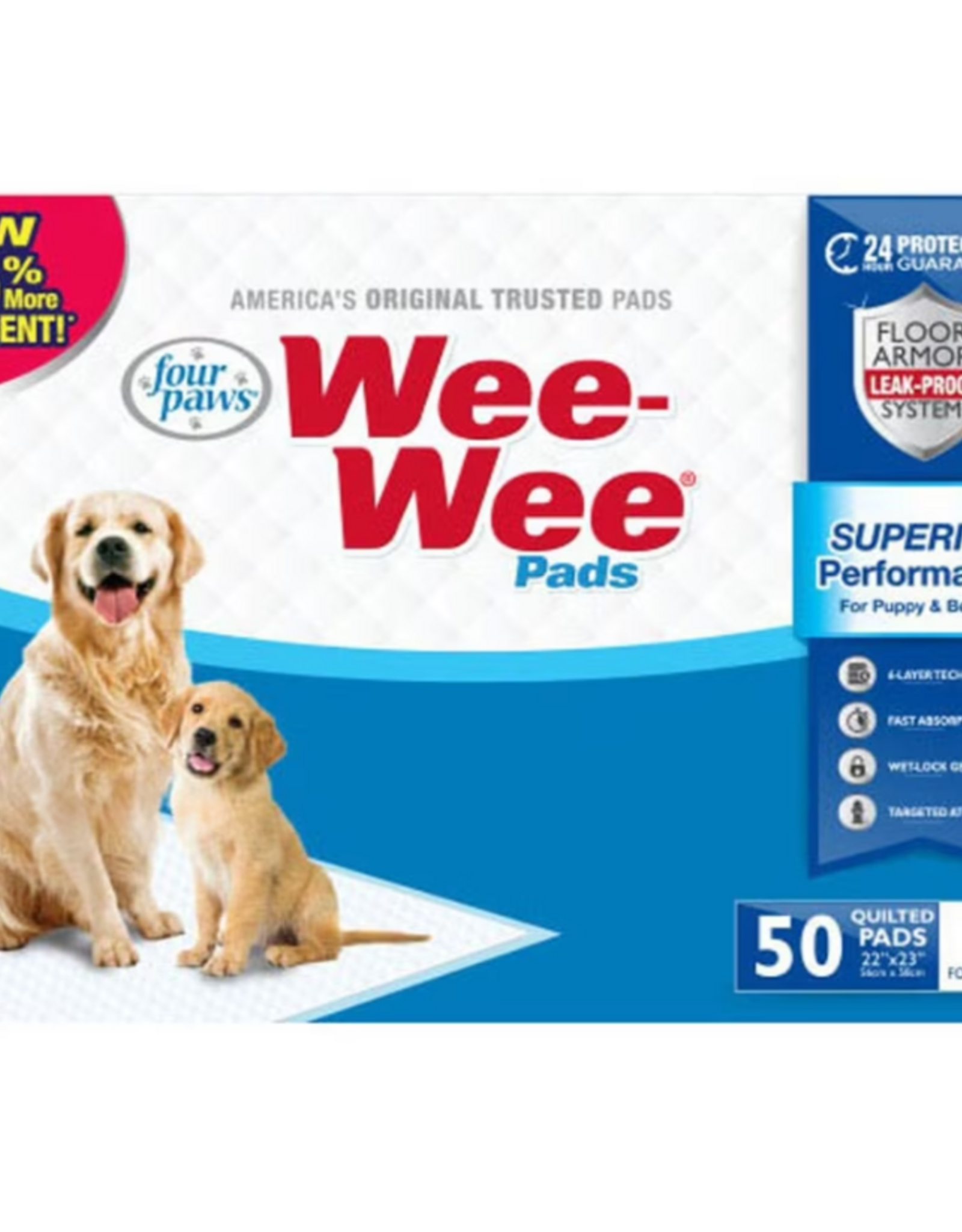 Four Paws Four Paws Wee Wee Absorbent Potty Training Dog & Puppy Pads  Pet Pee Pads  Standard 50ct